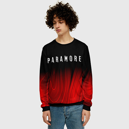 Мужской свитшот Paramore red plasma / 3D-Черный – фото 3