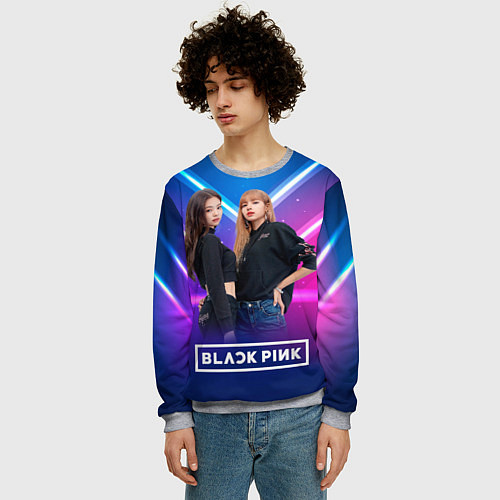 Мужской свитшот Blackpink neon / 3D-Меланж – фото 3