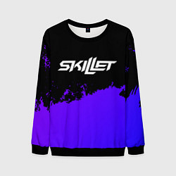 Свитшот мужской Skillet purple grunge, цвет: 3D-черный