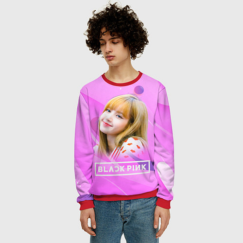 Мужской свитшот Blackpink Lisa pink / 3D-Красный – фото 3