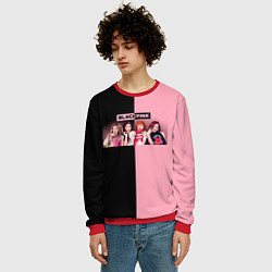 Свитшот мужской Черно-розовый градиент Black Pink, цвет: 3D-красный — фото 2