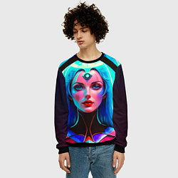 Свитшот мужской Девушка в криокапсуле, цвет: 3D-черный — фото 2