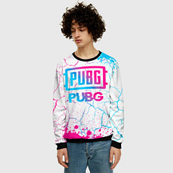 Свитшот мужской PUBG neon gradient style, цвет: 3D-черный — фото 2