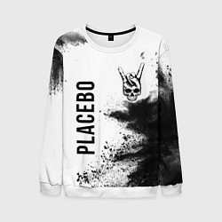 Мужской свитшот Placebo и рок символ на светлом фоне