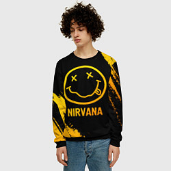 Свитшот мужской Nirvana - gold gradient, цвет: 3D-черный — фото 2