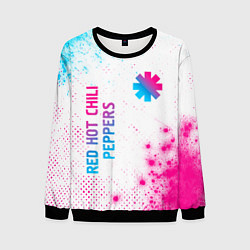 Свитшот мужской Red Hot Chili Peppers neon gradient style: надпись, цвет: 3D-черный