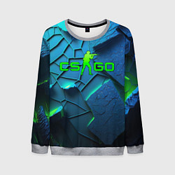 Свитшот мужской CS GO blue green style, цвет: 3D-меланж