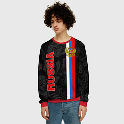 Свитшот мужской Russia black style, цвет: 3D-красный — фото 2
