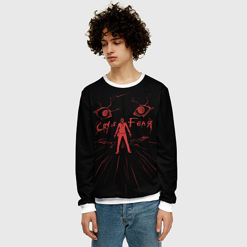 Мужской свитшот Cry of Fear - Character Simon / 3D-Белый – фото 3