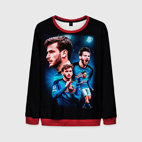 Мужской свитшот Хвича Кварацхелия ФК Наполи / 3D-Красный – фото 1