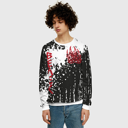 Мужской свитшот Лапа медведя / 3D-Белый – фото 3