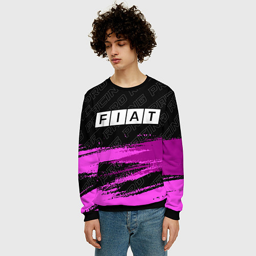 Мужской свитшот Fiat pro racing: символ сверху / 3D-Черный – фото 3