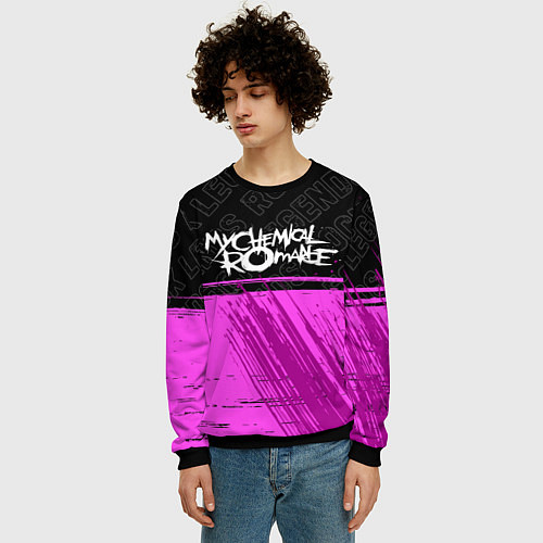 Мужской свитшот My Chemical Romance rock legends: символ сверху / 3D-Черный – фото 3