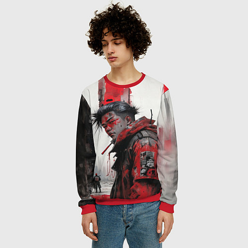 Мужской свитшот Уличный бригадир / 3D-Красный – фото 3