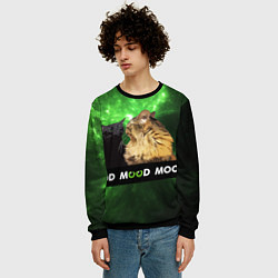 Свитшот мужской Mood - коты из ТикТок, цвет: 3D-черный — фото 2