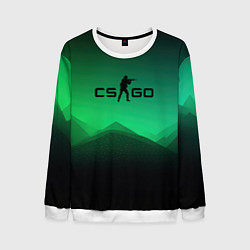 Свитшот мужской CS GO green black background, цвет: 3D-белый