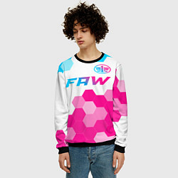 Свитшот мужской FAW neon gradient style: символ сверху, цвет: 3D-черный — фото 2