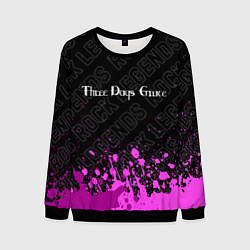 Свитшот мужской Three Days Grace rock legends: символ сверху, цвет: 3D-черный