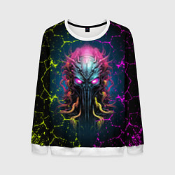 Свитшот мужской Alien - neon style, цвет: 3D-белый