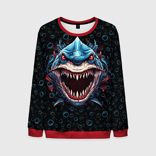 Мужской свитшот Evil shark / 3D-Красный – фото 1