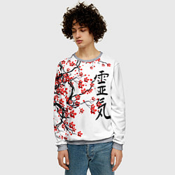 Свитшот мужской Цветущее дерево сакуры, цвет: 3D-меланж — фото 2