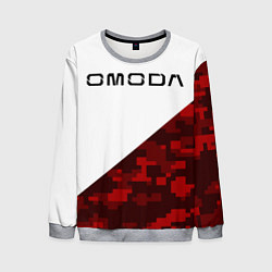 Свитшот мужской Omoda red white, цвет: 3D-меланж