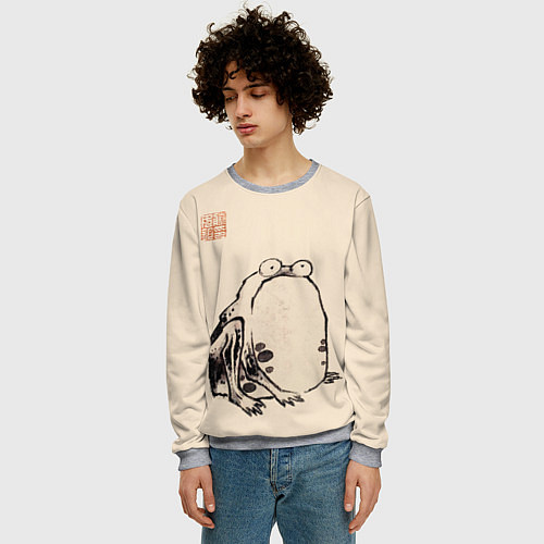 Мужской свитшот Лягушка - Ито Джакучу / 3D-Меланж – фото 3