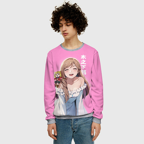 Мужской свитшот Моя любовь 999 уровня к Ямаде - Ананочка / 3D-Меланж – фото 3