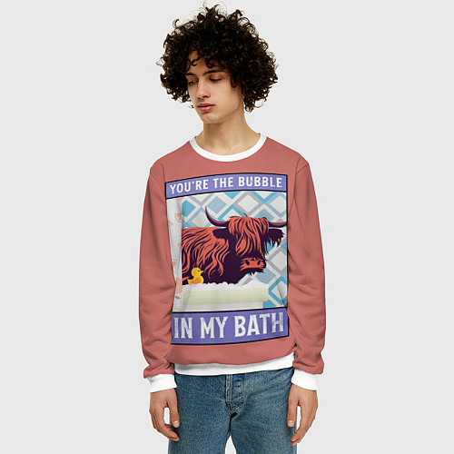 Мужской свитшот Ты пузырь в моей ванне / 3D-Белый – фото 3