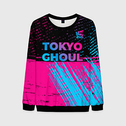 Свитшот мужской Tokyo Ghoul - neon gradient: символ сверху, цвет: 3D-черный