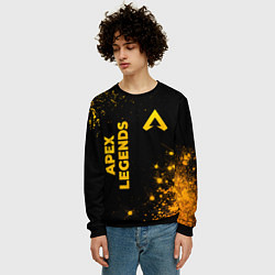 Свитшот мужской Apex Legends - gold gradient: надпись, символ, цвет: 3D-черный — фото 2