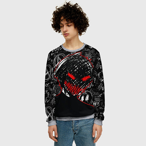 Мужской свитшот Токийский гуль - Dead inside mood / 3D-Меланж – фото 3