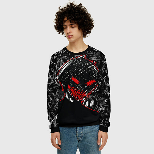 Мужской свитшот Токийский гуль - Dead inside mood / 3D-Черный – фото 3