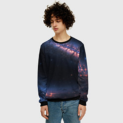 Свитшот мужской Млечный путь в звездном небе, цвет: 3D-черный — фото 2