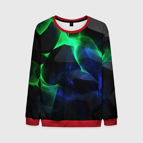 Мужской свитшот Неоновая лава из плит / 3D-Красный – фото 1