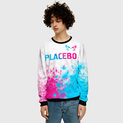 Свитшот мужской Placebo neon gradient style: символ сверху, цвет: 3D-черный — фото 2