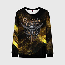 Мужской свитшот Baldurs Gate 3 logo gold black