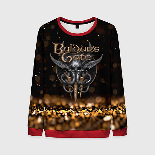 Мужской свитшот Baldurs Gate 3 logo dark gold logo / 3D-Красный – фото 1