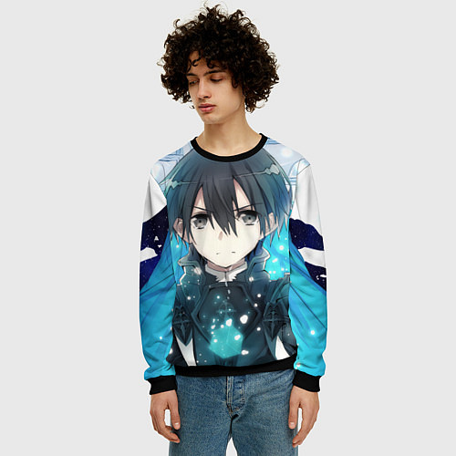 Мужской свитшот Sword Art Online Кадзуто Киригая / 3D-Черный – фото 3
