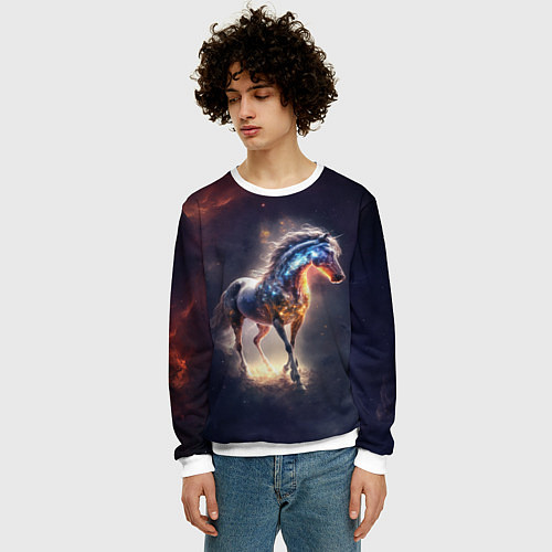 Мужской свитшот Звездный скакун / 3D-Белый – фото 3