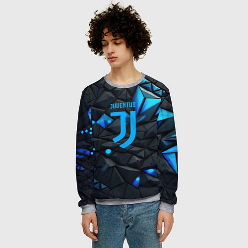 Мужской свитшот Blue logo Juventus / 3D-Меланж – фото 3