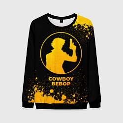 Свитшот мужской Cowboy Bebop - gold gradient, цвет: 3D-черный