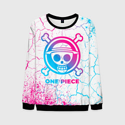 Свитшот мужской One Piece neon gradient style, цвет: 3D-черный