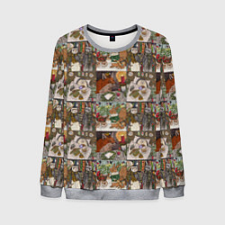 Мужской свитшот Милые иллюстрации коллаж