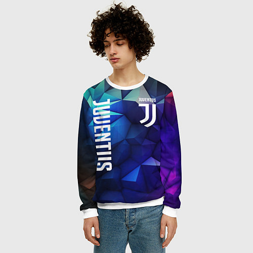 Мужской свитшот Juventus logo blue / 3D-Белый – фото 3