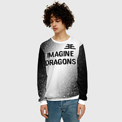 Свитшот мужской Imagine Dragons glitch на светлом фоне: символ све, цвет: 3D-белый — фото 2
