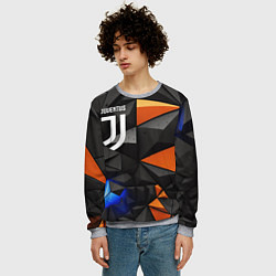 Свитшот мужской Juventus orange black style, цвет: 3D-меланж — фото 2