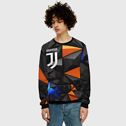 Свитшот мужской Juventus orange black style, цвет: 3D-черный — фото 2