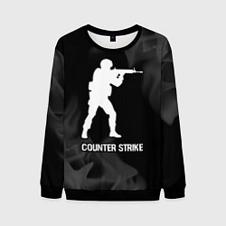 Свитшот мужской Counter Strike glitch на темном фоне, цвет: 3D-черный