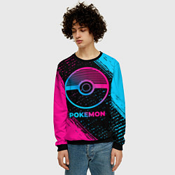 Свитшот мужской Pokemon - neon gradient, цвет: 3D-черный — фото 2